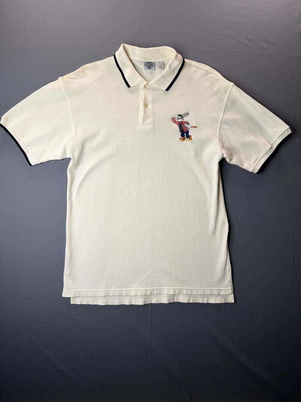 Vintage 1993 Acme Clothing Looney Tunes Bugs Bunny Golf Polo Shirt